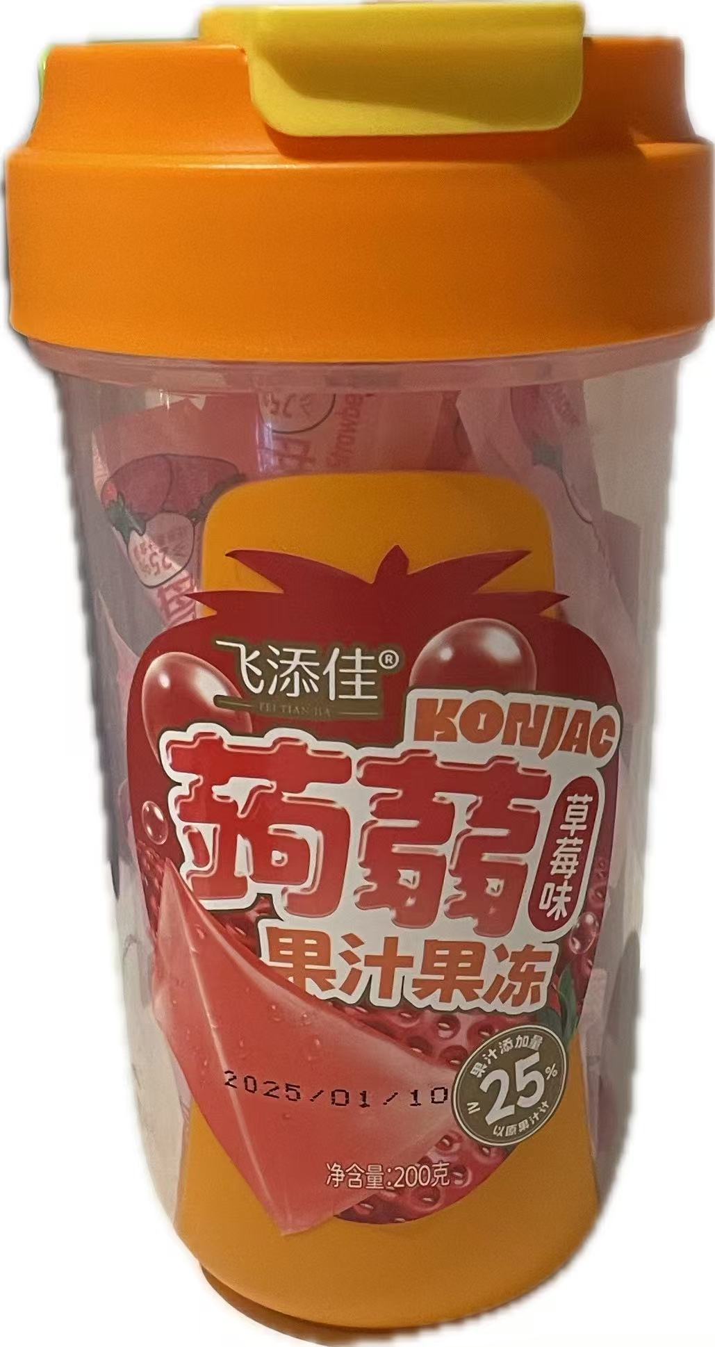 FEITIANJIA - gelatina di konjac in barattolo fruttata al gusto di fragola - 200g