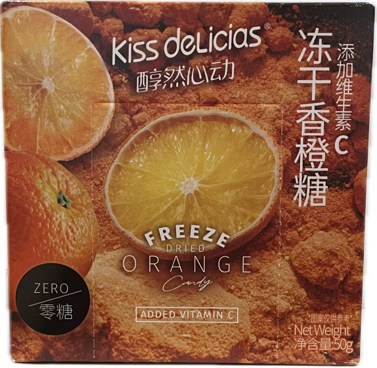 KISS DELICIAS - caramelle iofilizzate al gusto di arancia senza zucchero - 50g