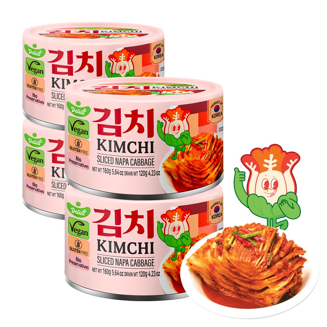 DELIEF - sliced kimchi vegano e senza glutine - 160g