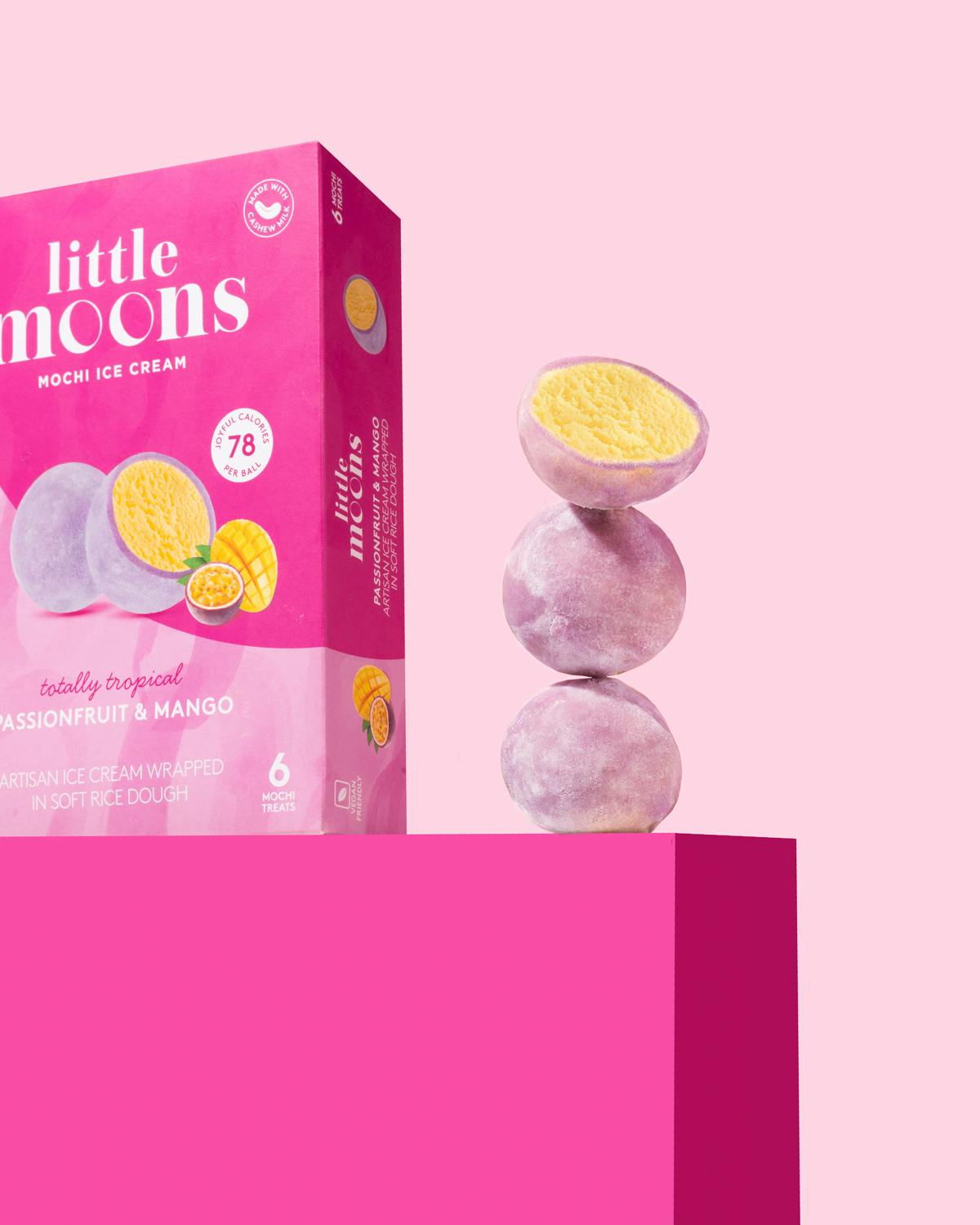LITTLE MOONS - mochi gelato senza glutine al gusto di mango e frutta della passione- 192g(PRODOTTO SURGELATO SPEDIZIONE SOLO MILANO)
