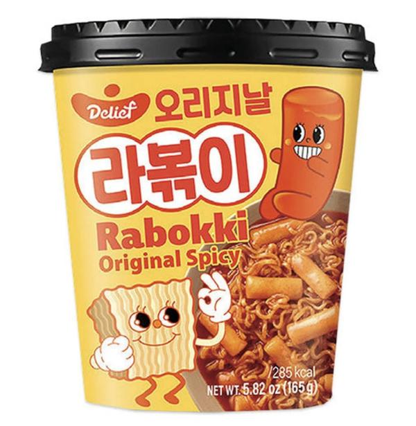 Gnocchi di riso coreani con ramen, rabokki, istantanei, in salsa spicy in cup - 165 g