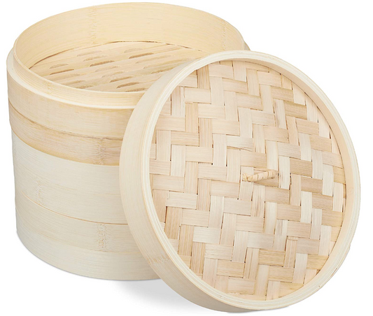 SET DI 3 CESTELLI IN BAMBU' PER LA COTTURA A VAPORE 15 CM
