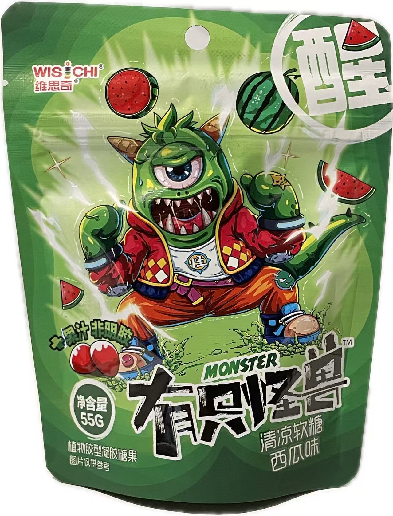 WISICHI - caramelle monster gommose al gusto di anguria - 55g
