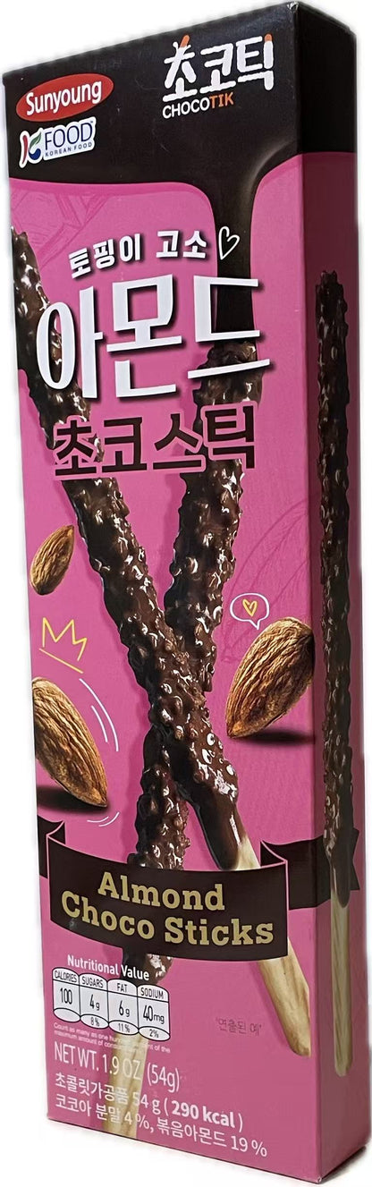 SUNYOUNG(CHOCOTIK) - choco sticks ricoperti di mandorle al gusto di cioccolato - 54g