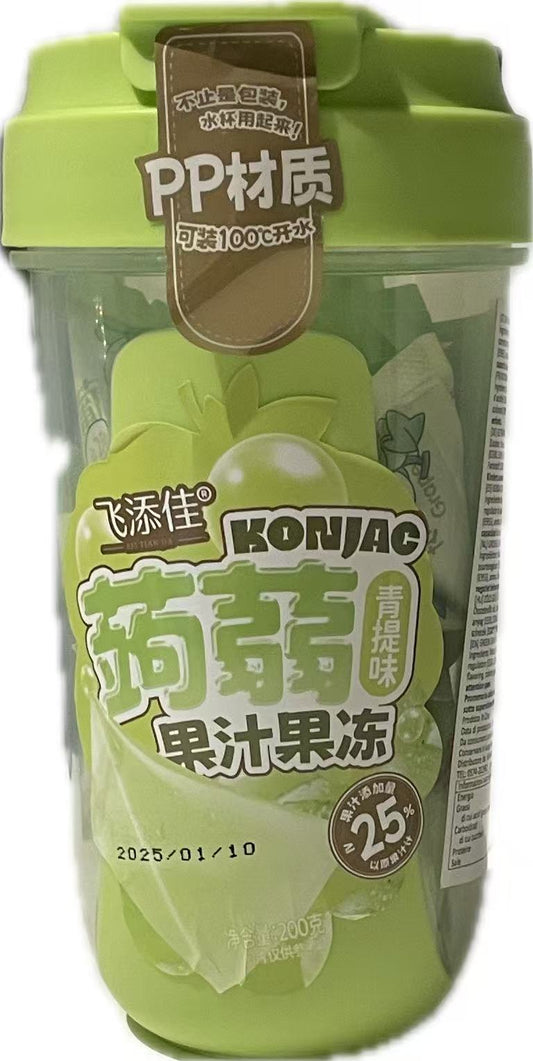 FEITIANJIA - gelatina di konjac in barattolo fruttata al gusto di uva verde - 200g