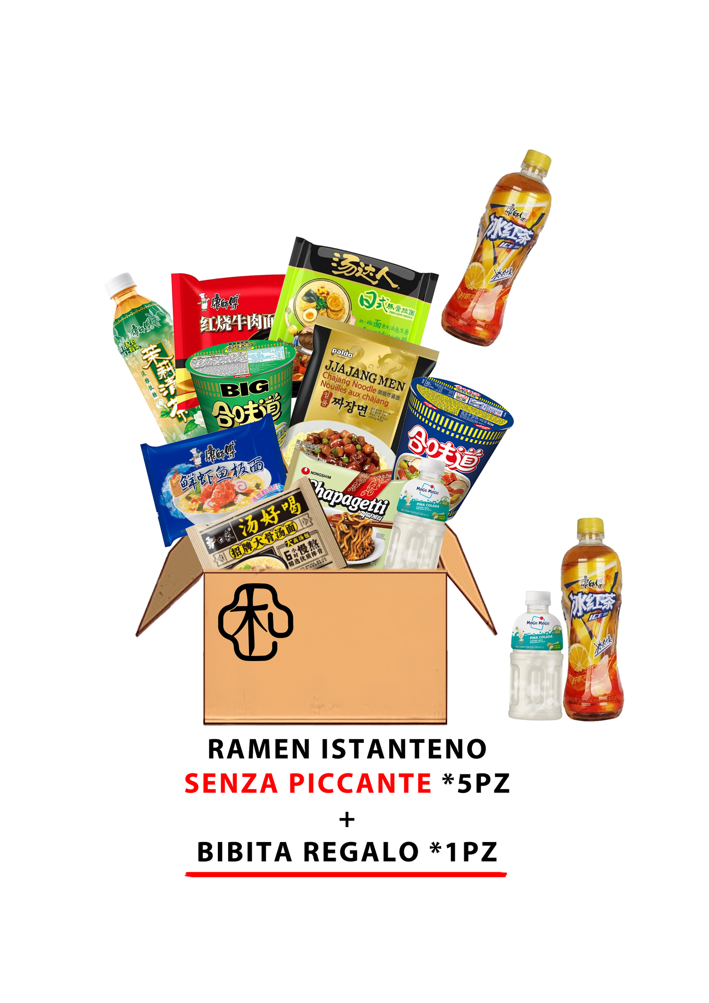 BOX RAMEN ISTANTANEI SENZA PICCANTE + BIBITA IN OMAGGIO