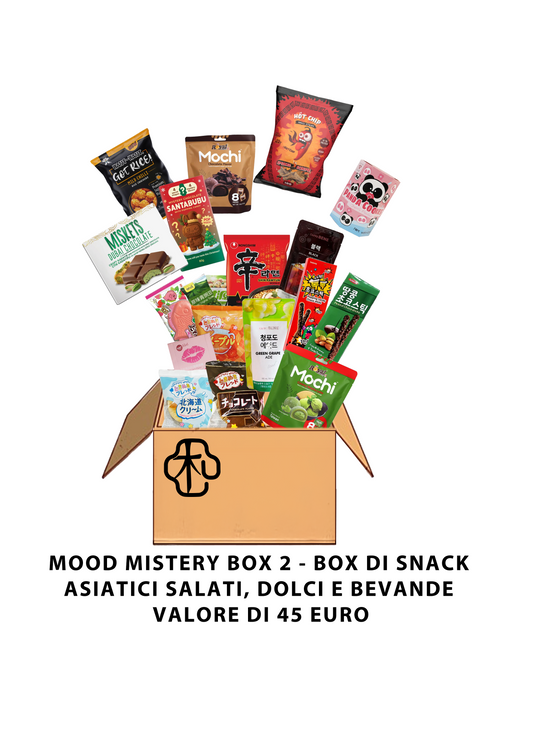 MOOD MISTERY BOX 2 – BOX DI SNACK ASIATICI SALATI DOLCI E BEVANDE – VALORE 45€