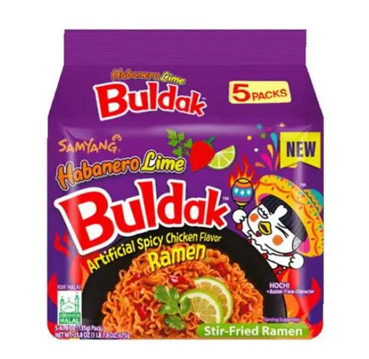 RAMEN PICCANTE AL POLLO HABANERO LIME – SAMYANG BULDAK 135G*5