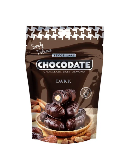 DATTERI AL CIOCCOLATO FONDENTE CON MANDORLE 90G