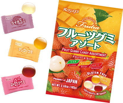 KASUGAI - caramelle gommose al gusto di frutta assortita - 102g