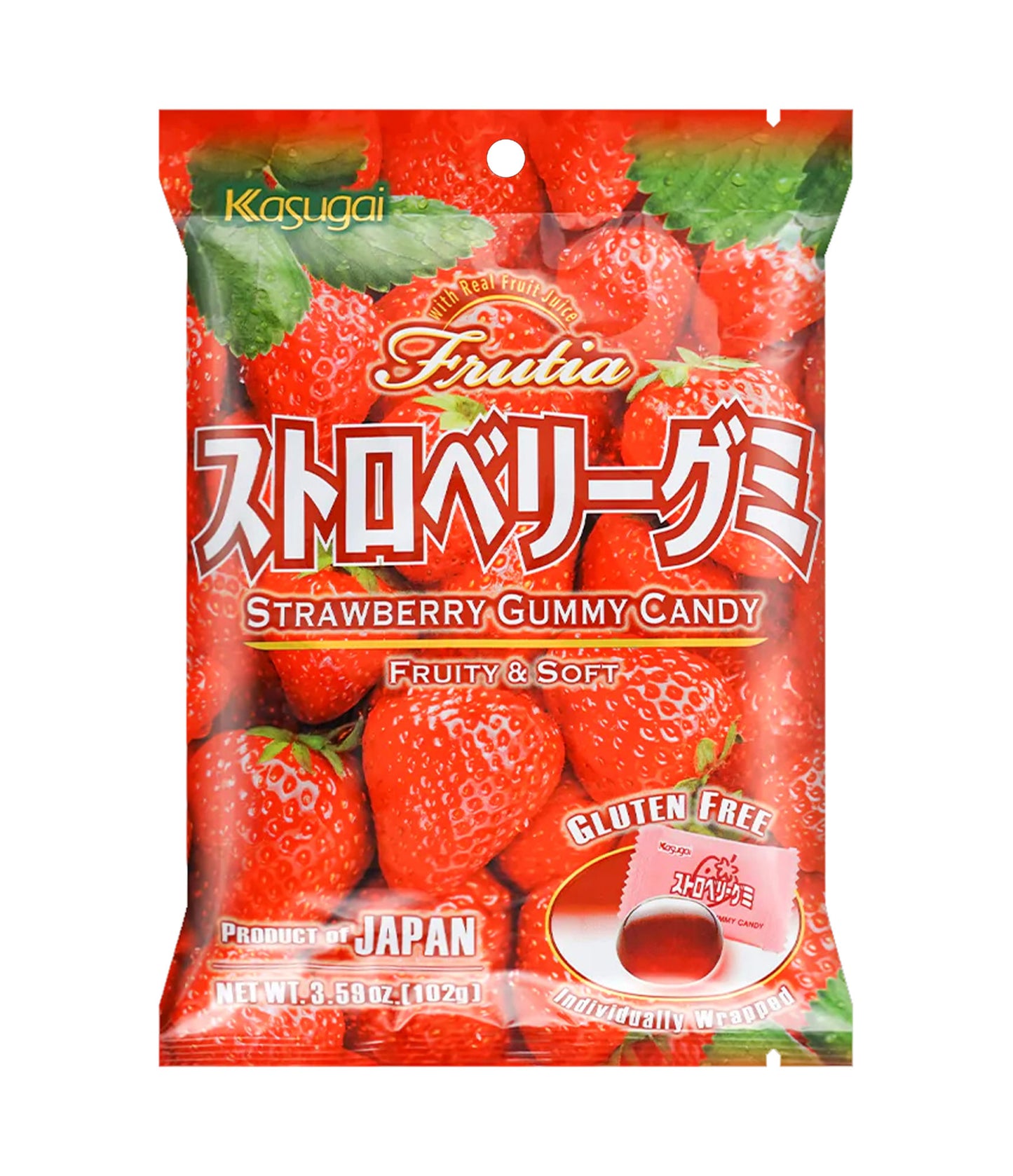 KASUGAI - caramelle gommose al gusto di fragola - 102g