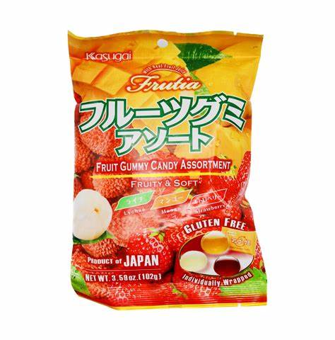 KASUGAI - caramelle gommose al gusto di frutta assortita - 102g