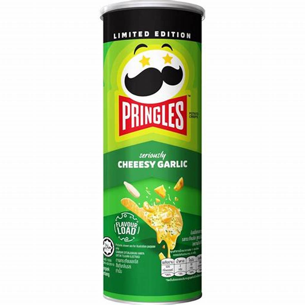 PRINGLES - chips al gusto di aglio e formaggio - 102g