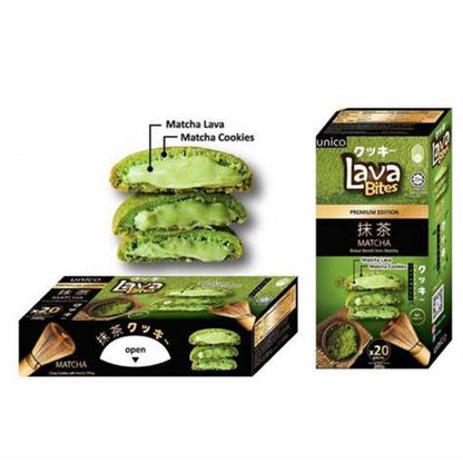 UNICO - lava bites cookies di burro al ripieno di matcha - 200g