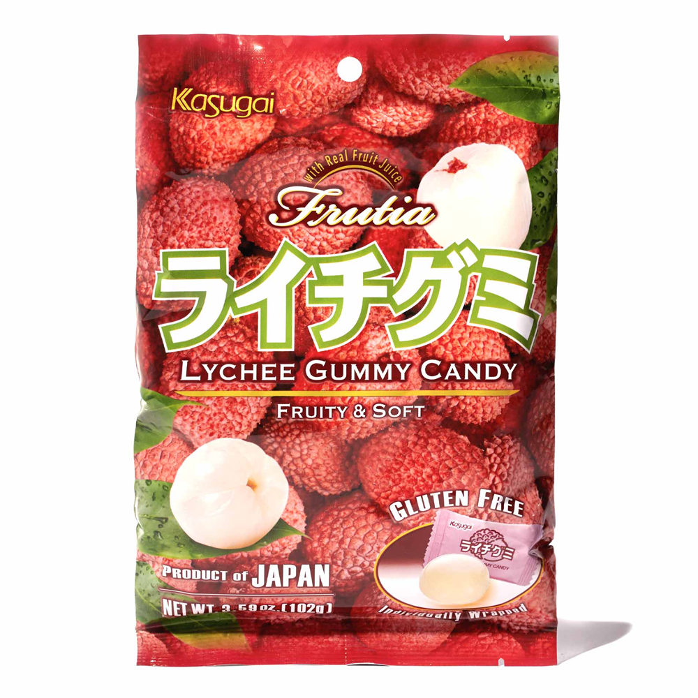 CARAMELLE GOMMOSE AL LITCHI 108g-KASUGAI