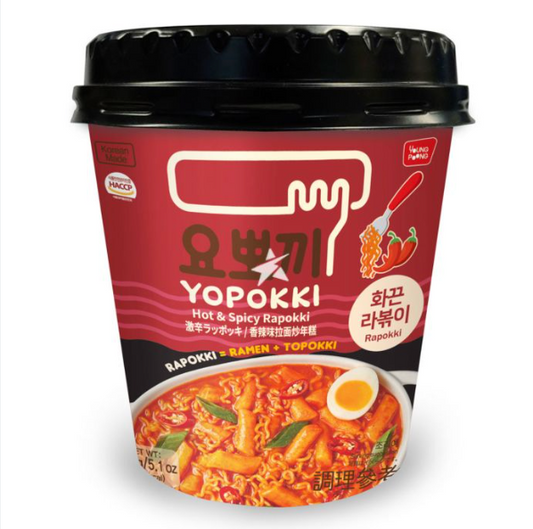 Gnocchi di riso con ramen al gusto hot&spicy - rabokki in cup - 145 g