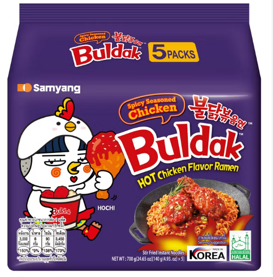 Buldak ramen al gusto di pollo fritto coreano - multipack da 5 pezzi - 140 g x 5