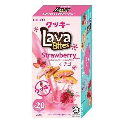 UNICO - lava bites cookies di burro al ripieno di fragola - 200g