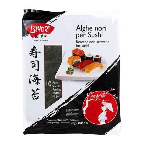 alghe nori per sushi biyori 10pz 25 gr