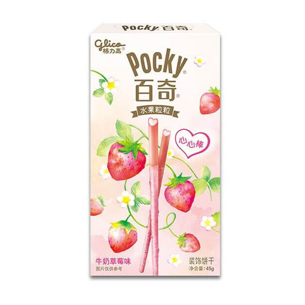 POCKY STIKS CON CREMA DI FRAGOLA E LATTE 45G