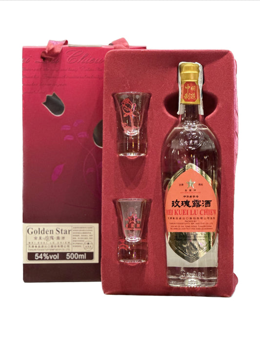 LIQUORE ALLE ROSE CON BICCHIERI  500 ML